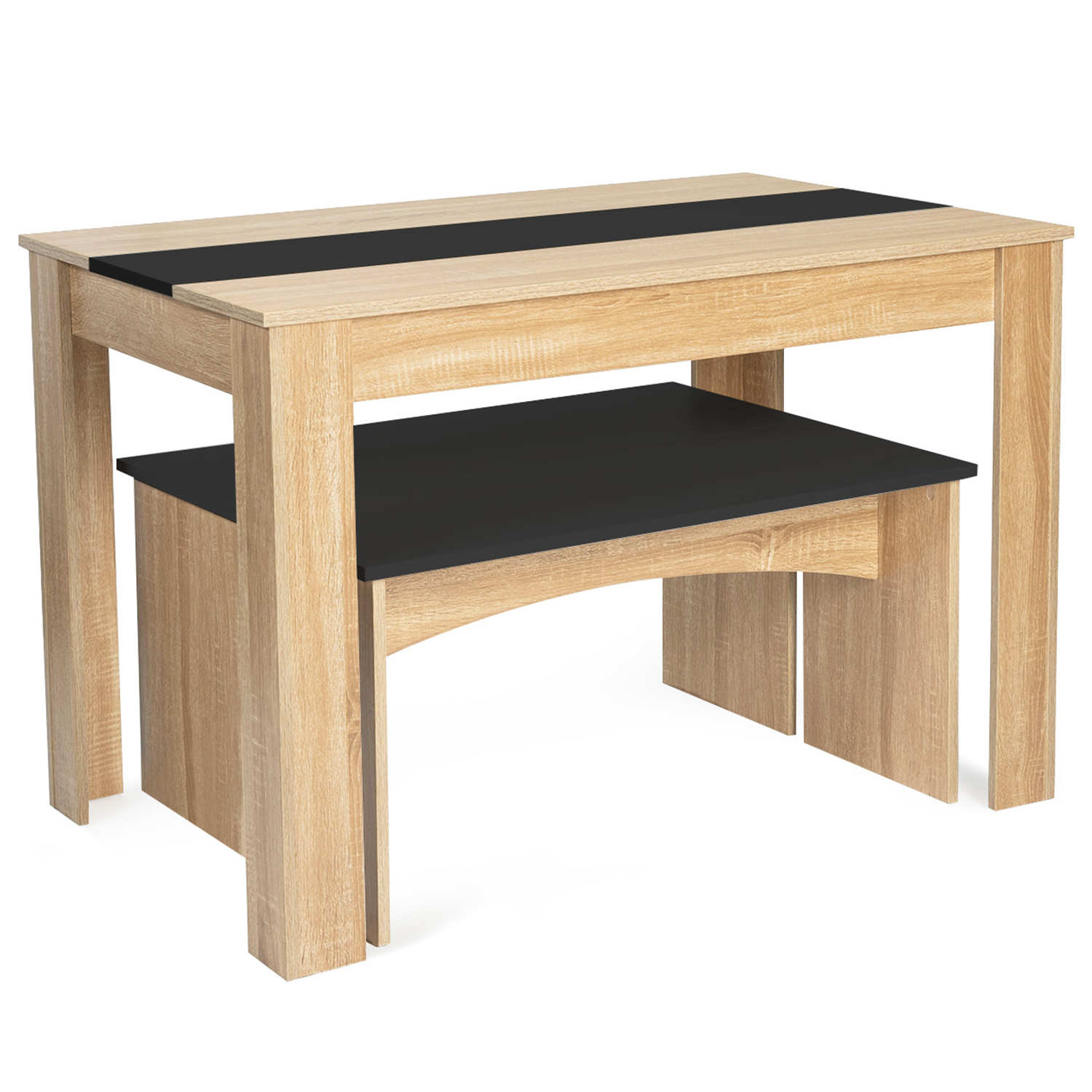 Table Manger Avec Banc Pas Cher Imitation H Tre Et Noir Rozy Id