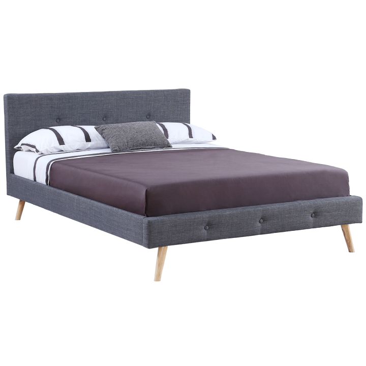 Cama estilo escandinavo 140x190 cm gris - OSLO | ID Market