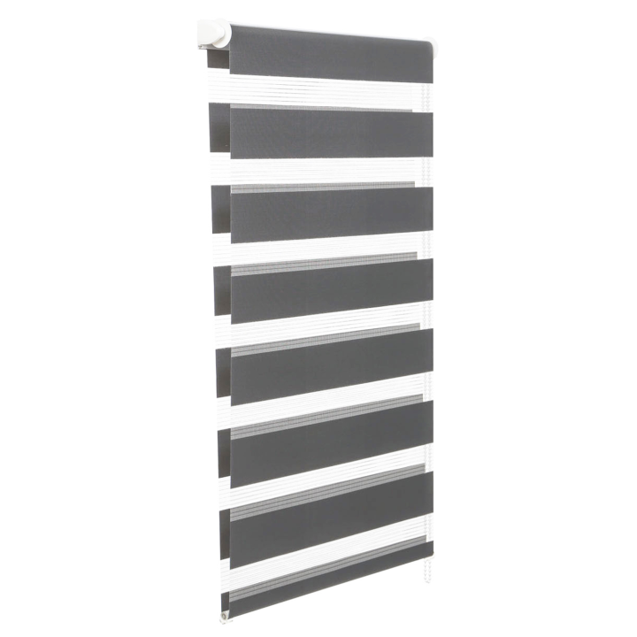 Store enrouleur zébré jour nuit l.40 x H. max 170 CM gris x2