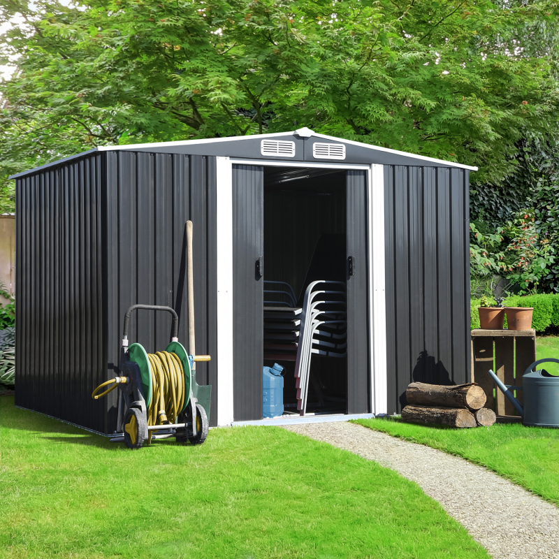 Garage en métal 16 m² - Abri de jardin en acier galvanisé avec kit