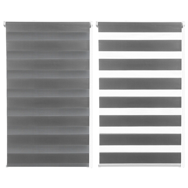 Estores enrollables baratos day night gris 55 x 170 cm - Juego de 2 | ID Market