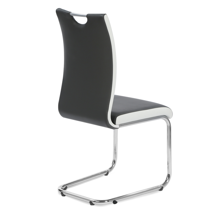 Lot de 4 chaises PIA grises et blanches pour salle à manger