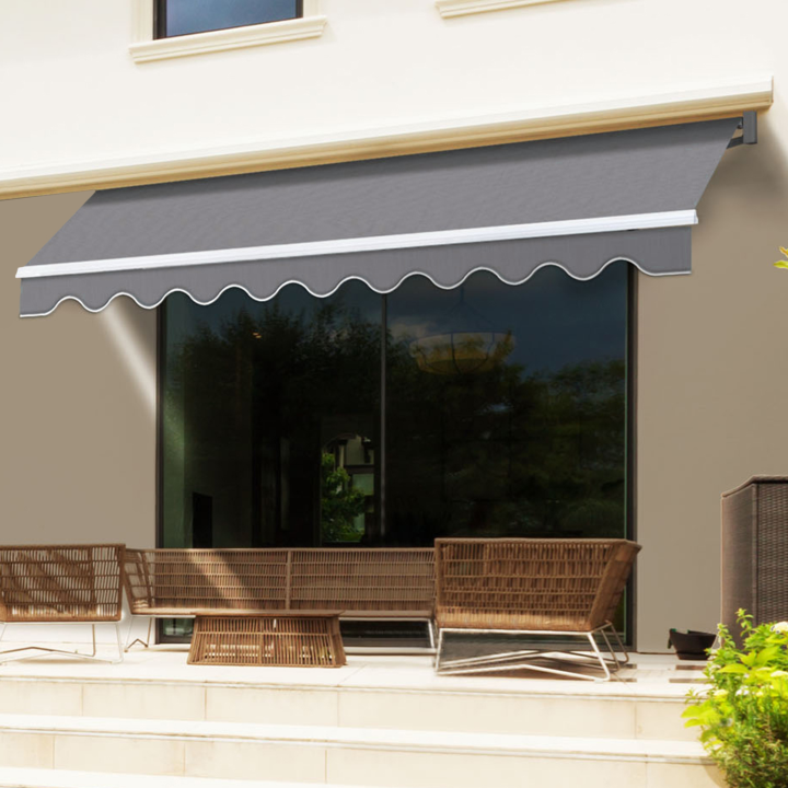 Store banne manuel 2,95 x 2 M gris anthracite