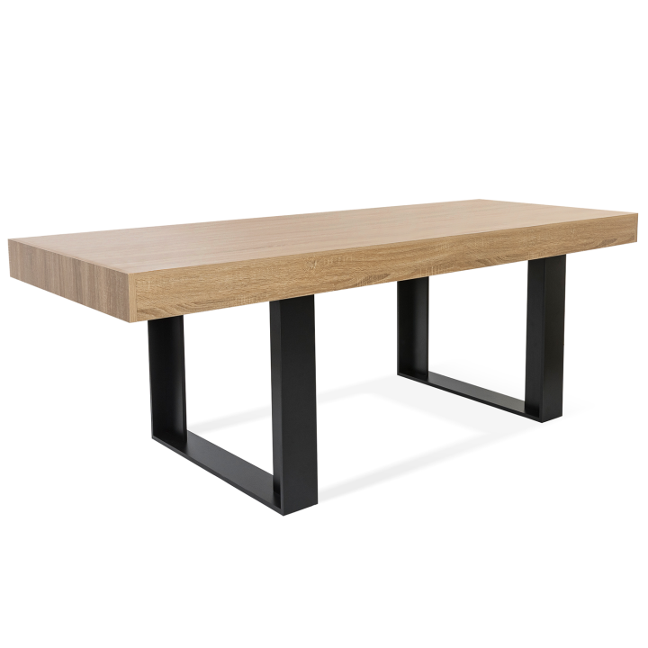 Mesa de comedor industrial de madera y negro 224cm - PHOENIX | ID Market