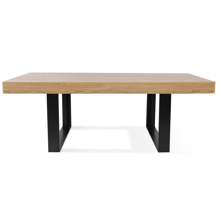 Mesa de comedor industrial de madera y negro 224cm - PHOENIX | ID Market