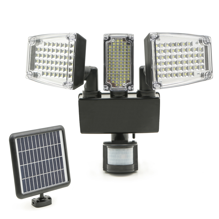 Foco LED de exterior alimentado por energía solar: 3 x 178 focos LED