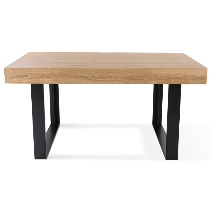 Mesa de comedor industrial de haya imitación madera 160 cm - PHOENIX | ID Market