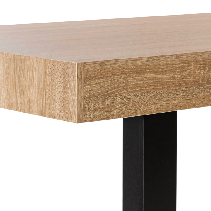 Table à manger rectangle PHOENIX 6 personnes bois et noir 160 cm