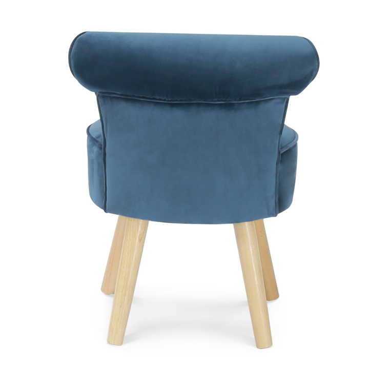 Fauteuil crapaud en velours bleu