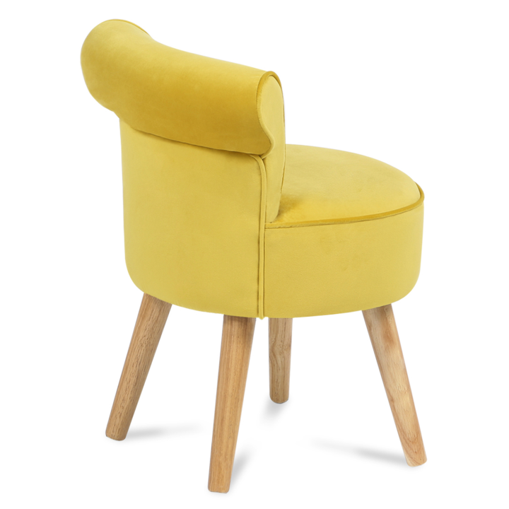 Fauteuil crapaud en velours jaune