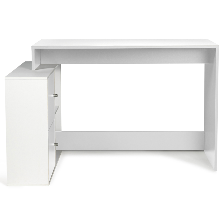 Bureau d'angle en forme de L BOB bois blanc