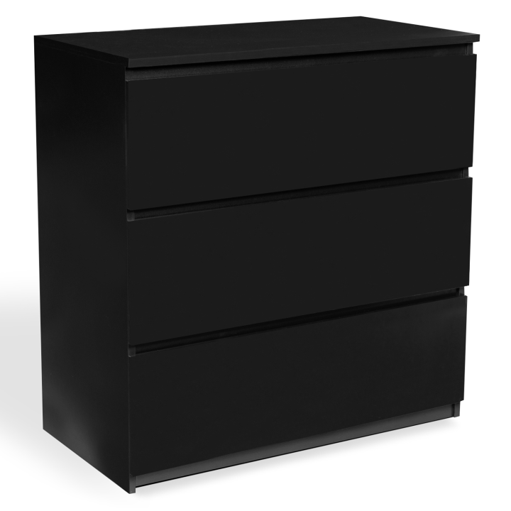 Commode 3 tiroirs TOMI bois noir