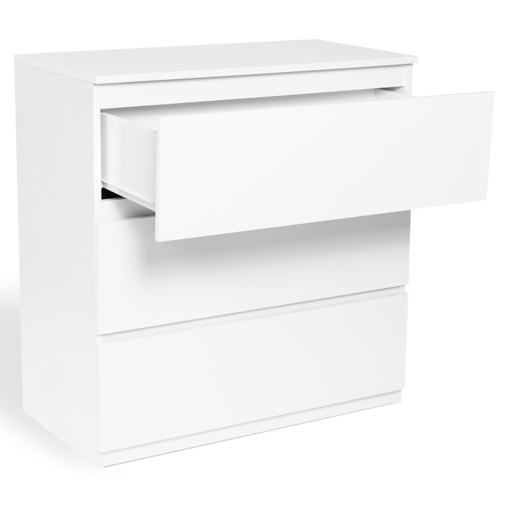 Commode 3 tiroirs TOMI bois blanc