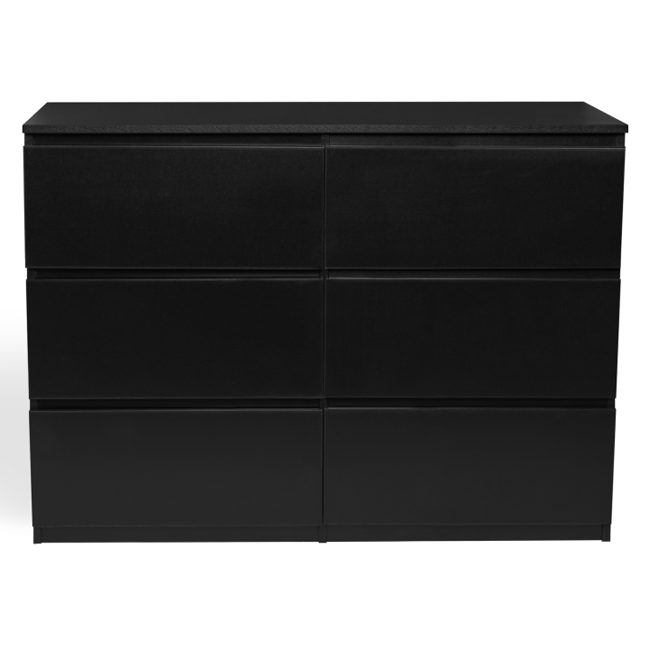 Commode 6 tiroirs TOMI bois noir