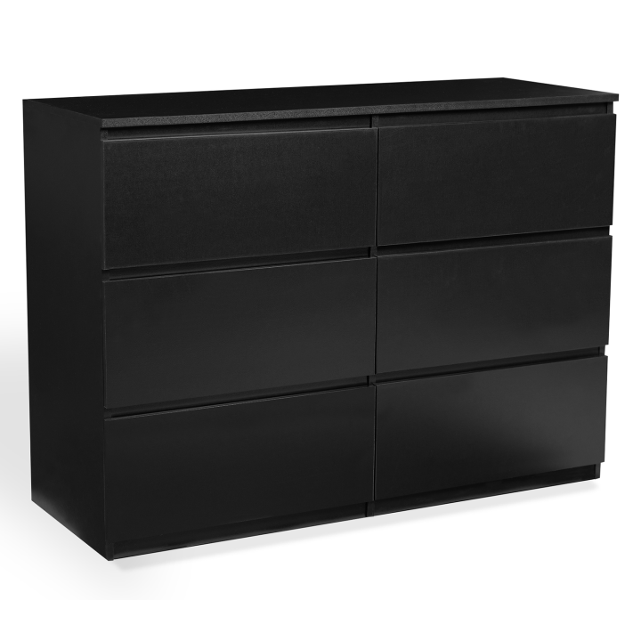 Commode 6 tiroirs TOMI bois noir