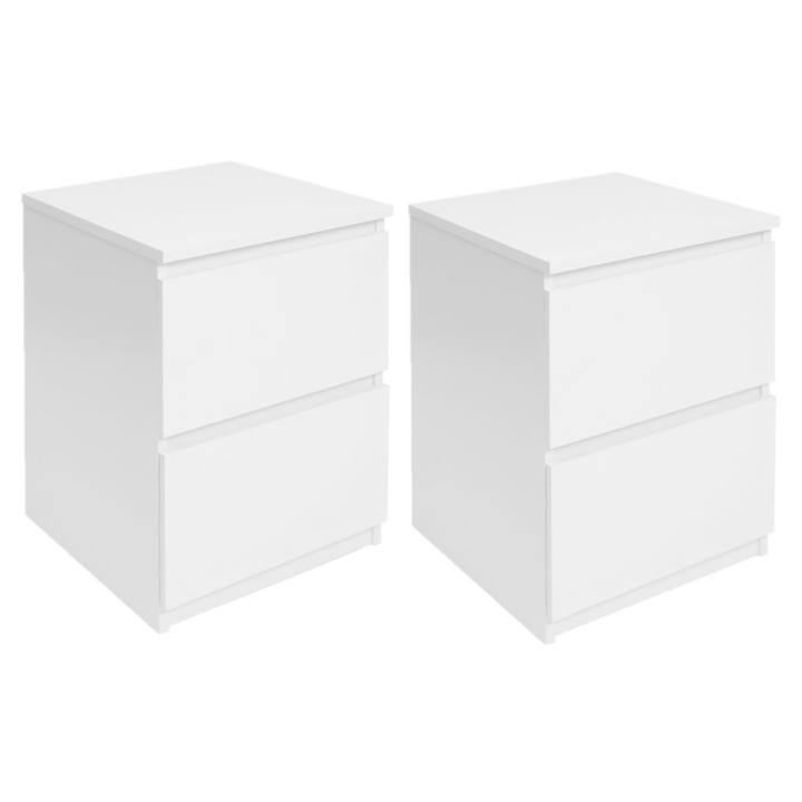 Lot de 2 tables de chevet TOMI bois blanc