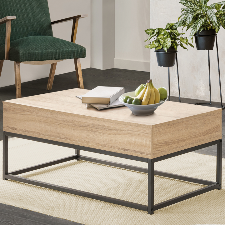 Table basse plateau relevable DETROIT design industriel