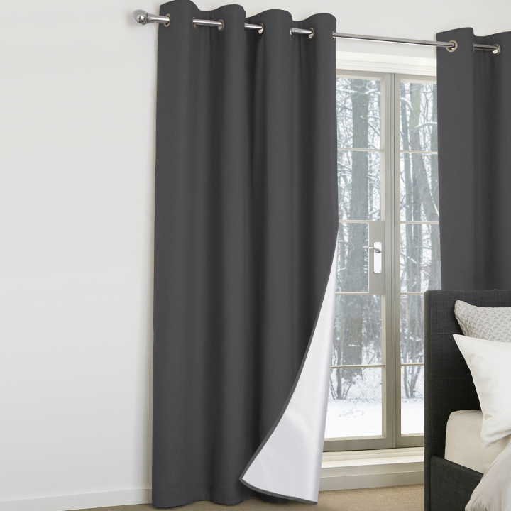 Cortinas térmicas baratas gris 135x240 cm - Juego de 2 | ID Market