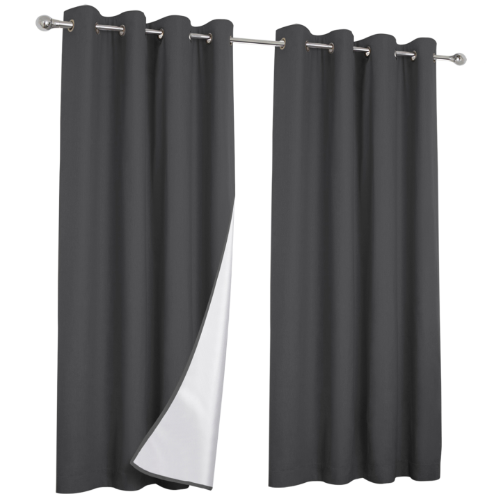 Cortinas térmicas baratas gris 135x240 cm - Juego de 2 | ID Market