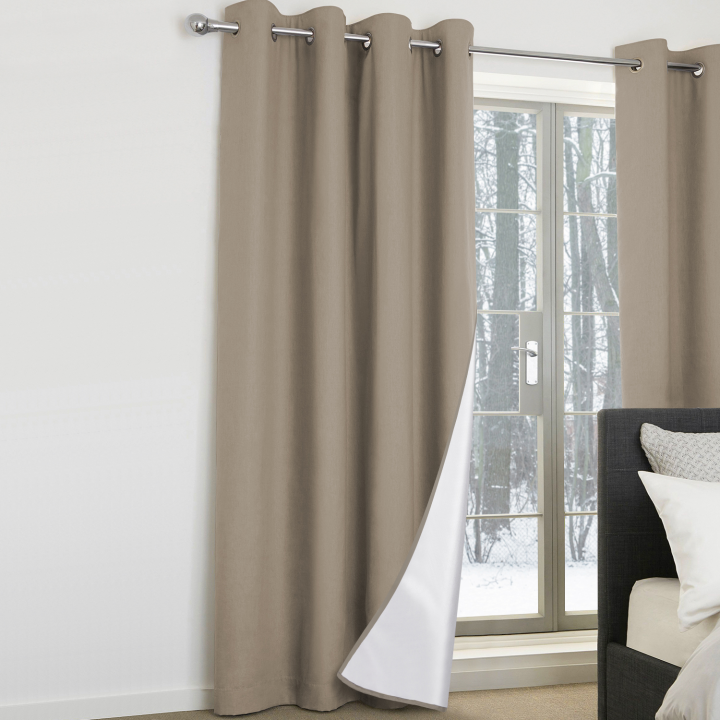 Lot de 2 rideaux thermiques Taupe 135x240 cm