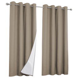 Cortinas térmicas taupe 135x240 cm - Juego de 2 | ID Market