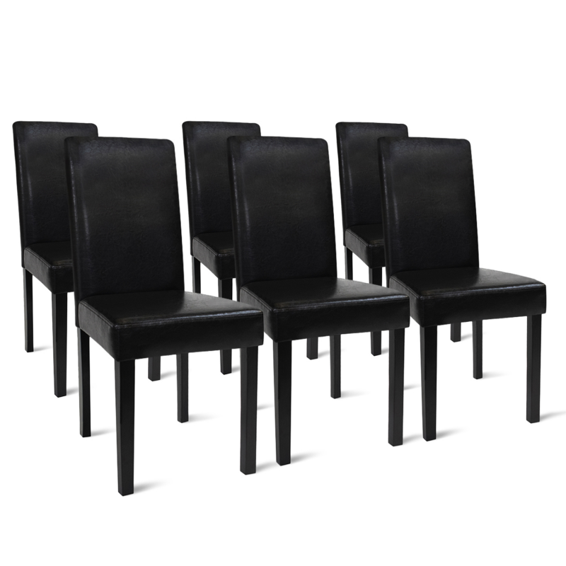 ID MARKET - Lot de 4 chaises LILY noires pour salle à manger