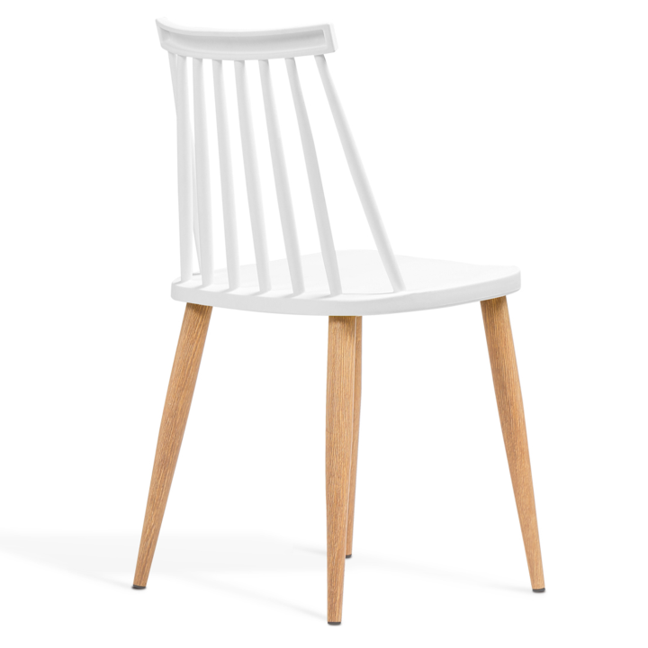 Lot de 4 chaises LILY blanches pour salle à manger