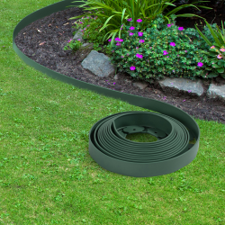 Bordurette de jardin flexible verte 10M avec 30 piquets d'ancrage