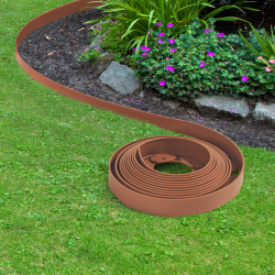 Bordurette de jardin flexible terracotta 10M avec 30 piquets d'ancrage