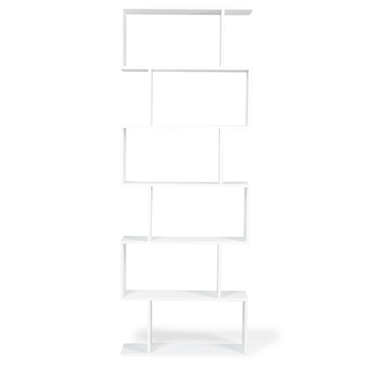 Etagère bibliothèque SOFIA forme S bois blanc 190 cm