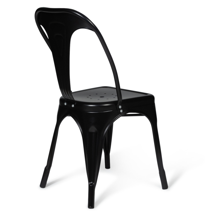 Lot de 2 chaises LENY en métal noir mat pour salle à manger