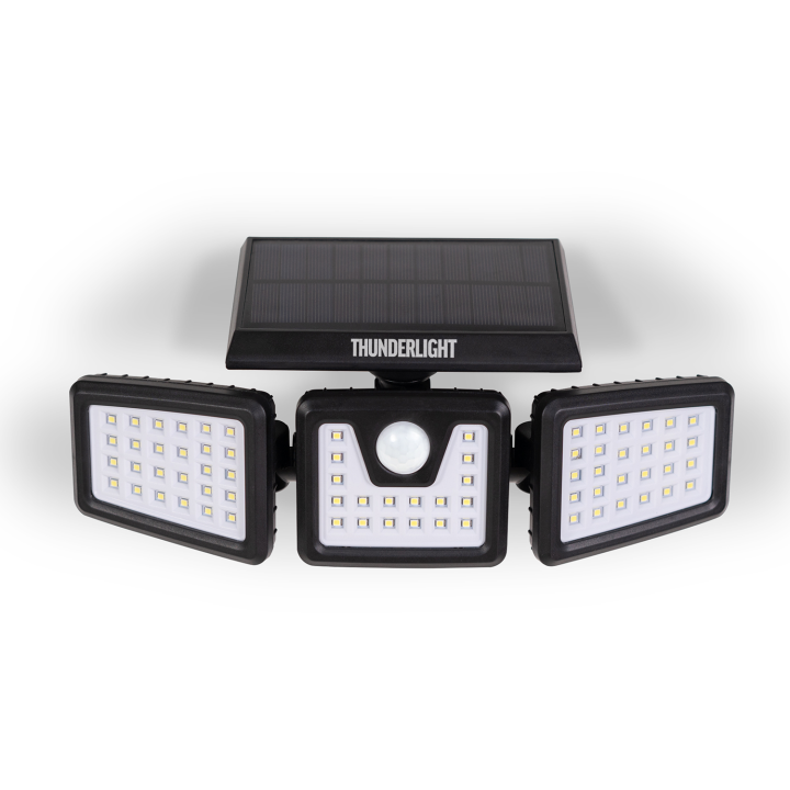 Projecteur solaire 3 têtes 70 LED détecteur de mouvement