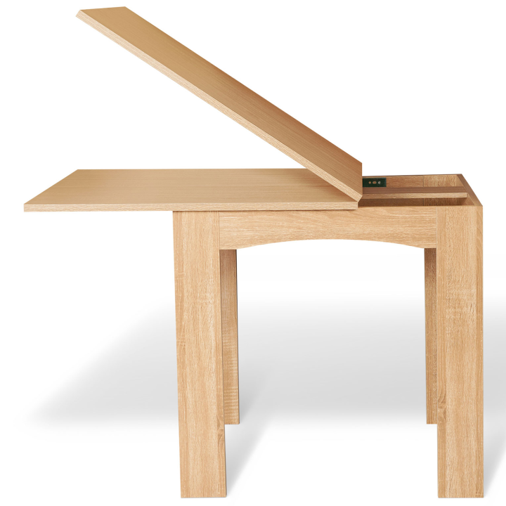 Table à manger extensible rectangle DONA 6-8 personnes hêtre 80-160cm