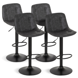 Lot de 4 tabourets DENVER gris vintage