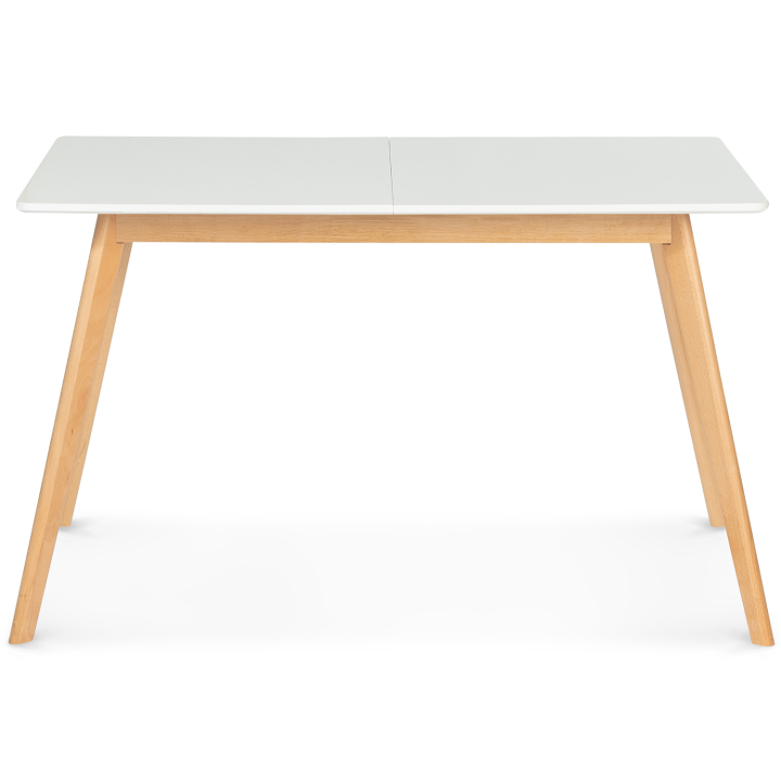 Table scandinave extensible rectangle INGA 4-6 personnes blanche 120-160 cm