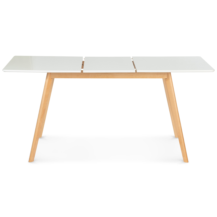 Table scandinave extensible rectangle INGA 4-6 personnes blanche 120-160 cm