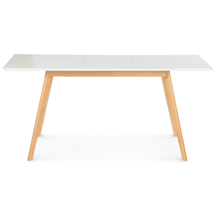 Table scandinave extensible rectangle INGA 4-6 personnes blanche 120-160 cm