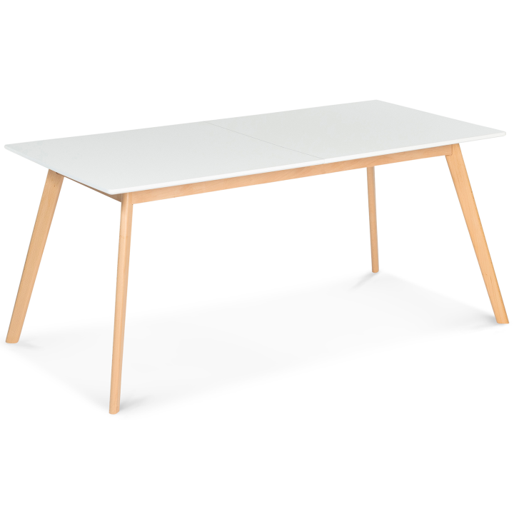 Table scandinave extensible rectangle INGA 6-8 personnes blanche 160-200 cm