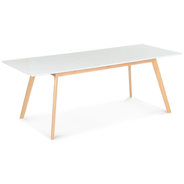 Table scandinave extensible rectangle INGA 6-8 personnes blanche 160-200 cm