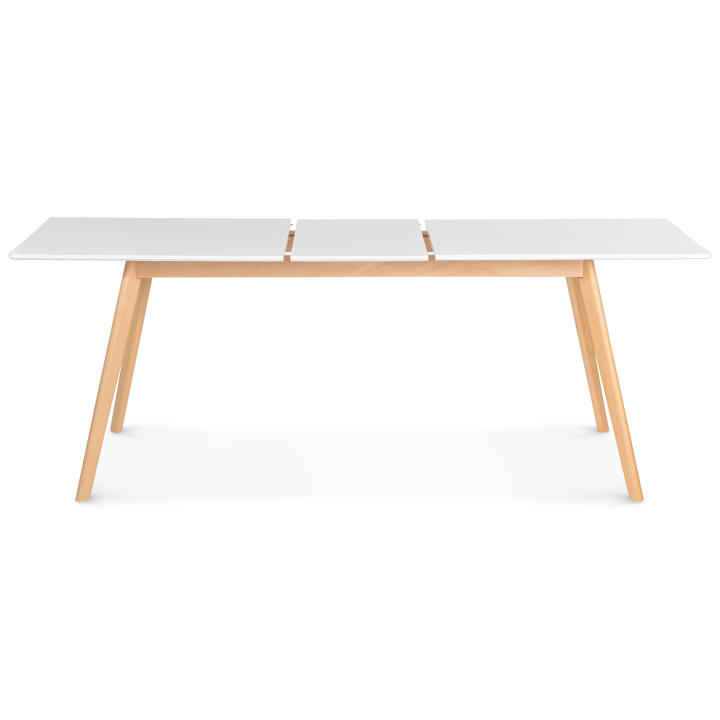 Table scandinave extensible rectangle INGA 6-8 personnes blanche 160-200 cm