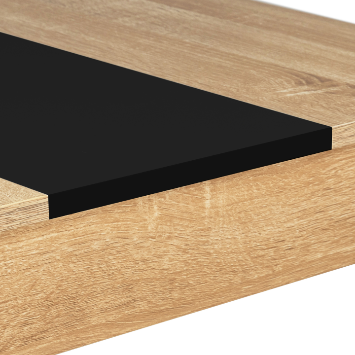 Mesa de comedor barata para 4 en imitación madera de haya y negro | ID Market