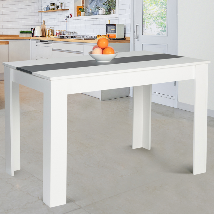 Mesa de comedor barata para 4 personas en blanco y gris | ID Market