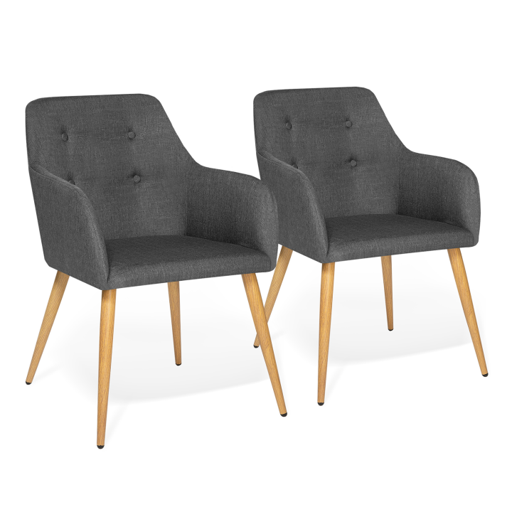 Lot de 2 fauteuils DANIA gris anthracite