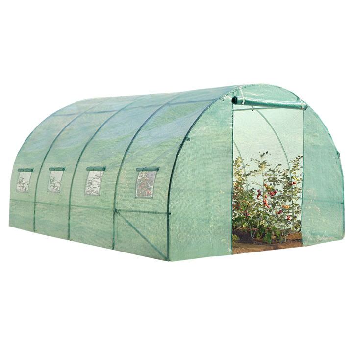 Serre tunnel de jardin 12 m² verte gamme maraichère ZEBRA 4x3M