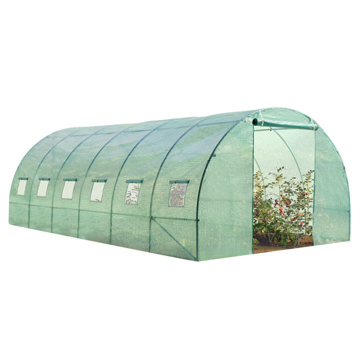 Serre tunnel de jardin 18m² verte gamme maraichère CRIMÉE 6x3M