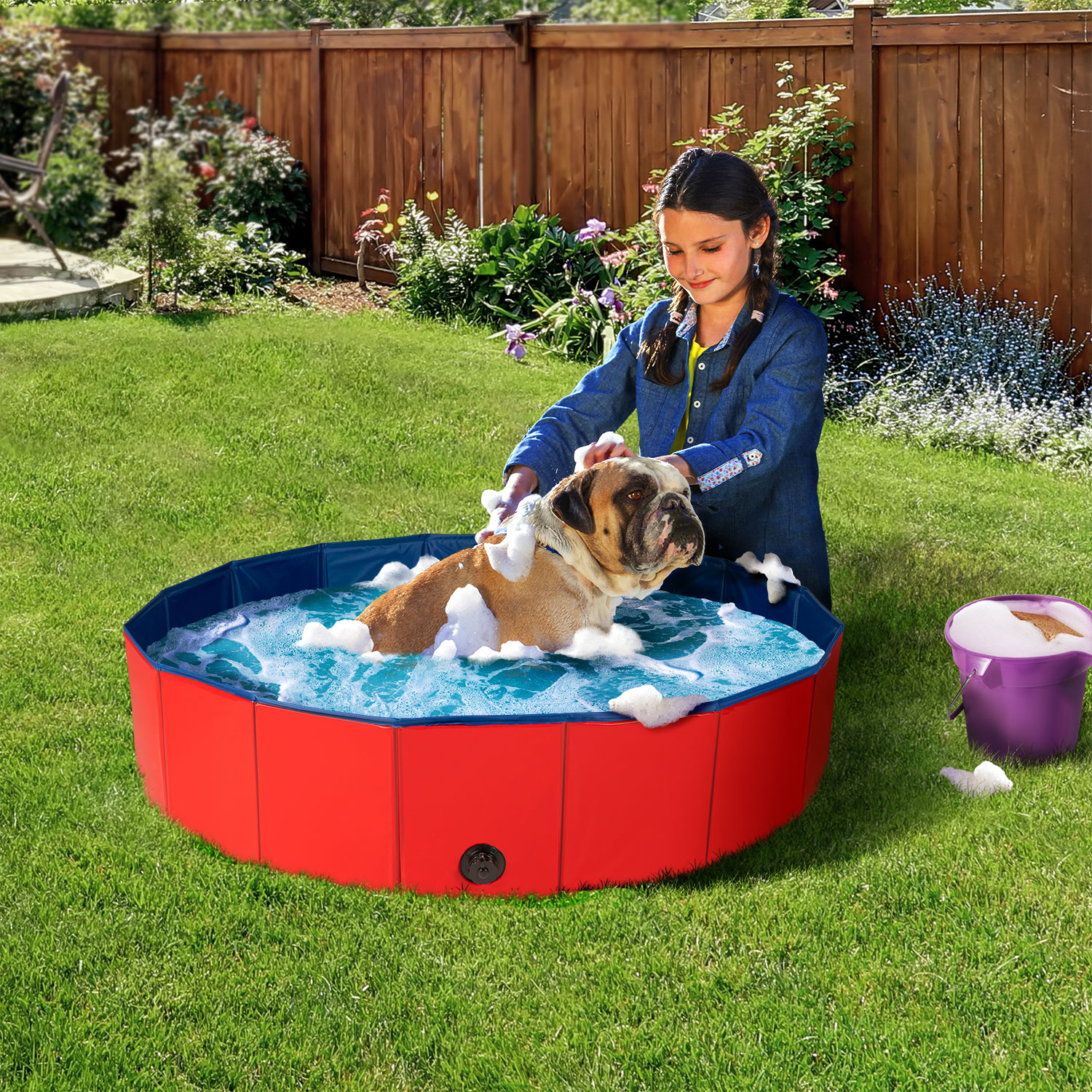 Piscine pour chiens, piscine 140 x 30 cm, piscine pour enfants, piscine  pliante