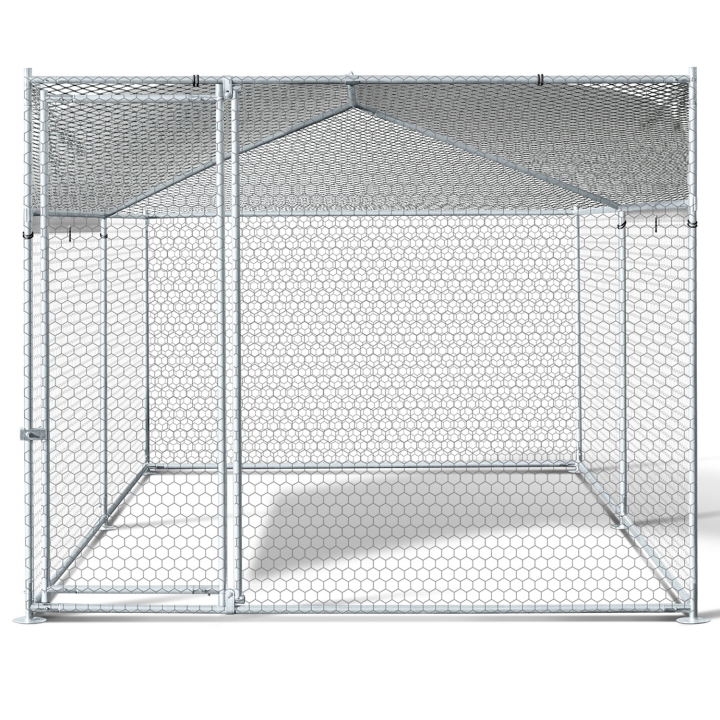 Enclos BOGOTA 8 m² parc grillagé 2x4x1,6 M acier galvanisé avec filet