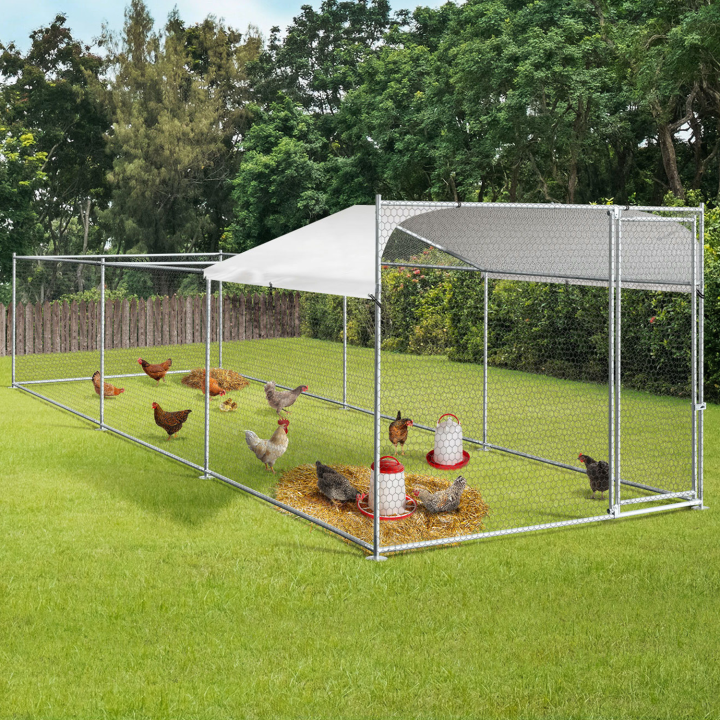 Enclos BOGOTA 12 m² parc grillagé 2x6x1,6 M acier galvanisé avec filet