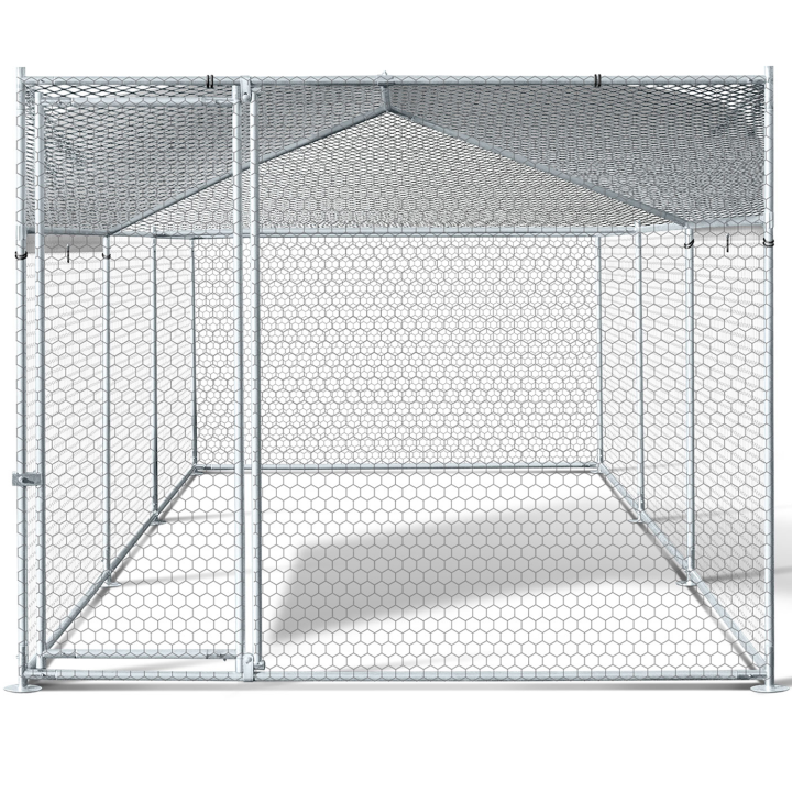 Enclos BOGOTA 12 m² parc grillagé 2x6x1,6 M acier galvanisé avec filet