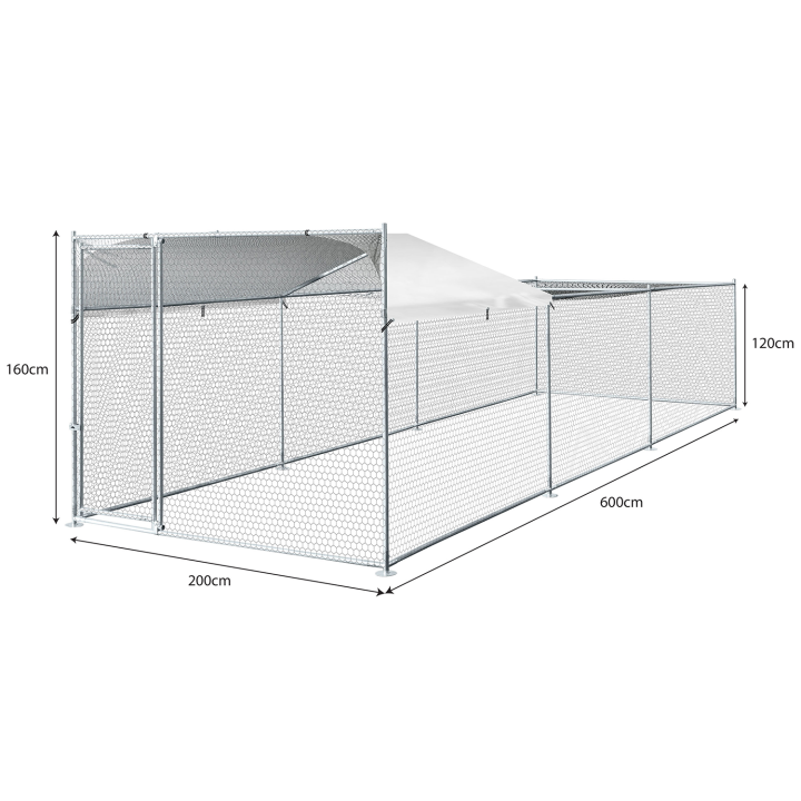 Gallinero barato 12 m² acero galvanizado | ID Market